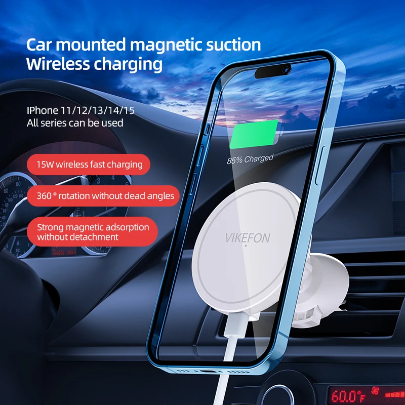 شاحن سيارة لاسلكي مغناطيسي من  - مراجعة Magnetic Phone Holder For Car Vent وسعره