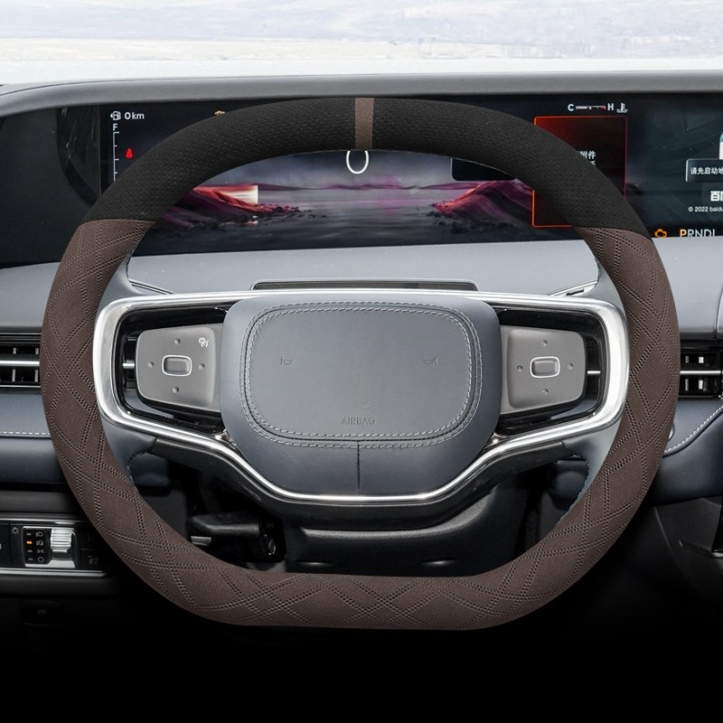 لينكولن نوتيلوس 2021-2025 نابا - مراجعة Car Steering Wheel Cover Anti Slip Breathable وسعره