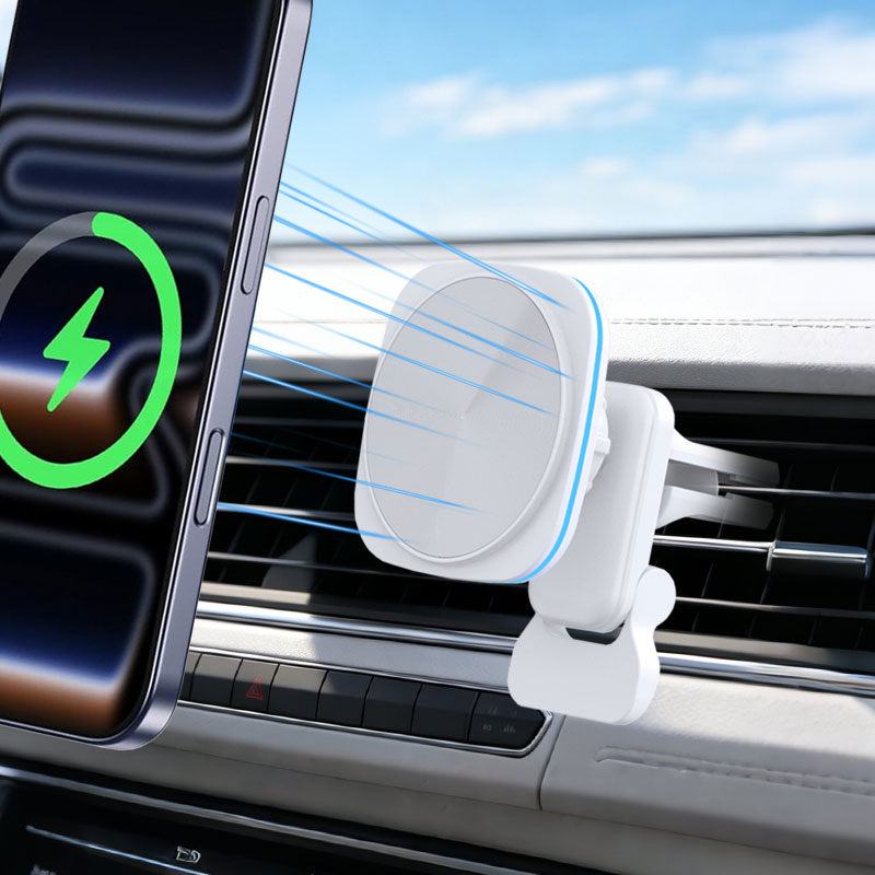شاحن سيارة لاسلكي مغناطيسي بقو - مراجعة Magnetic Phone Holder For Car Vent وسعره