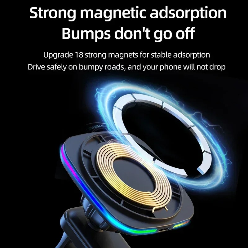 شاحن سيارة لاسلكي مغناطيسي بقو - مراجعة Magnetic Phone Holder For Car Vent وسعره