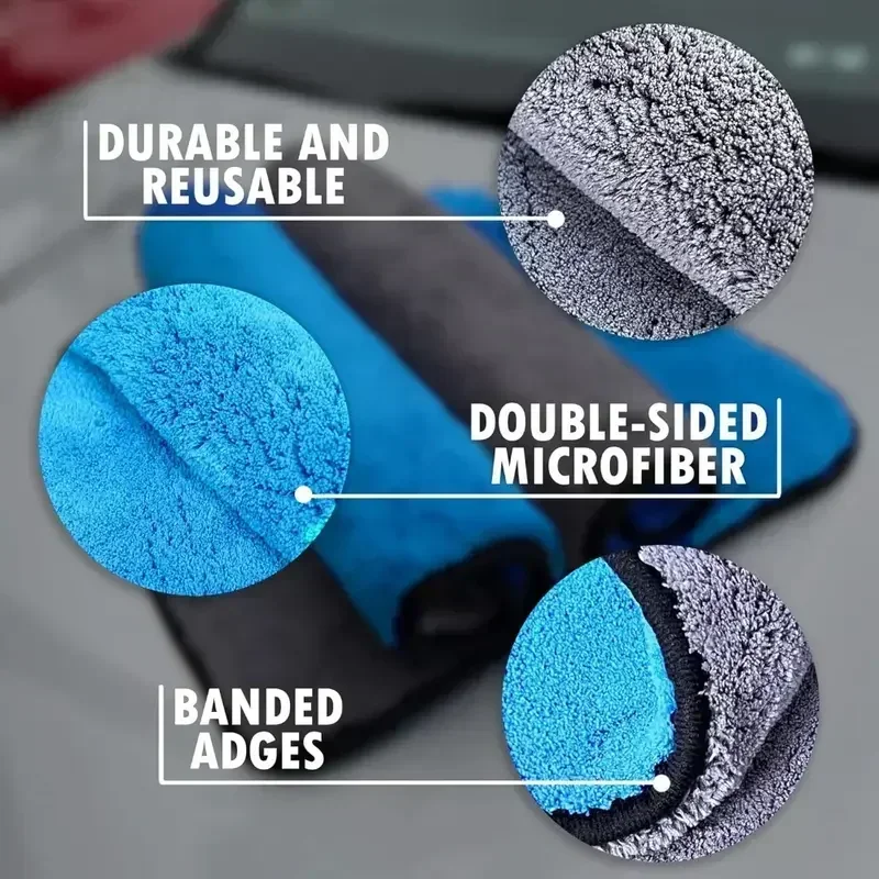 منشفة غسيل السيارات 1/5 قطع من - مراجعة Microfiber Car Drying Towel Super Absorbent وسعره