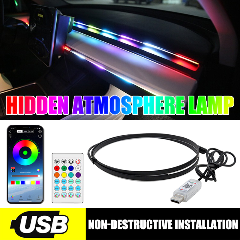 سيارة LED المحيطة ضوء 64 اللون - مراجعة Led Ambient Interior Car Lights App Control وسعره