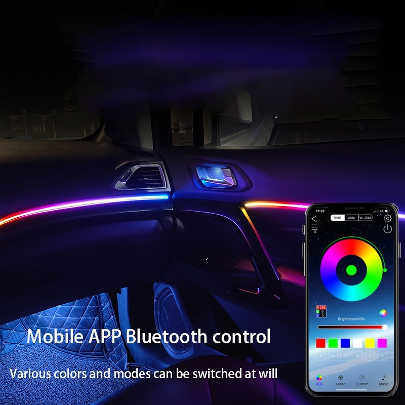 سيارة LED المحيطة ضوء 64 اللون - مراجعة Led Ambient Interior Car Lights App Control وسعره